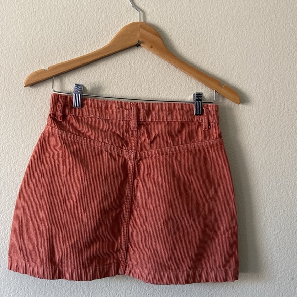 EUC FREE PEOPLE RUST Corduroy & Rivets Mini Skirt - Picture 2 of 4